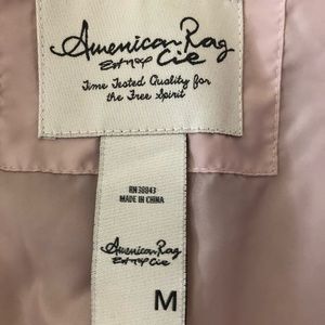 American rag full zip vest with faux fur hood